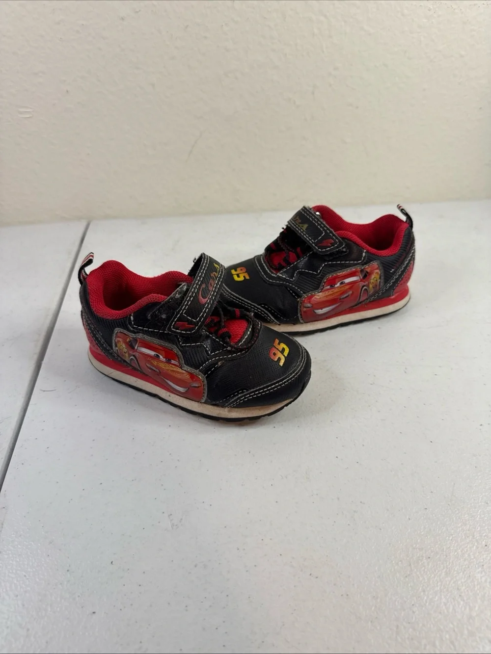 Kids Black & Red Lightning McQueen Sneakers